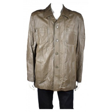 Сиво кожено яке Echt Leder