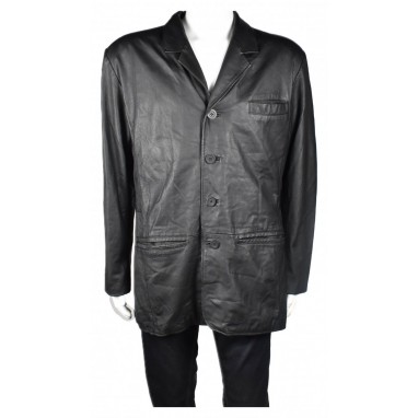 Черно мъжко кожено яке JCC Collection