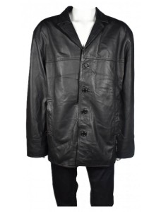 Черно мъжко кожено яке JCC Collection