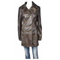 Дамско тъмно кафяво кожено яке Vero Moda